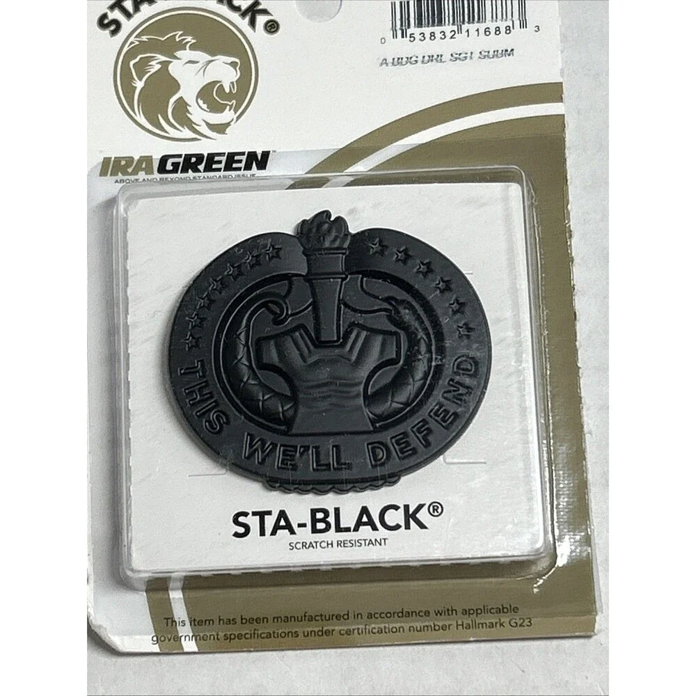 STA-BLACK We'll Defend Insignia (Black) - U.S. Military - New Sealed
